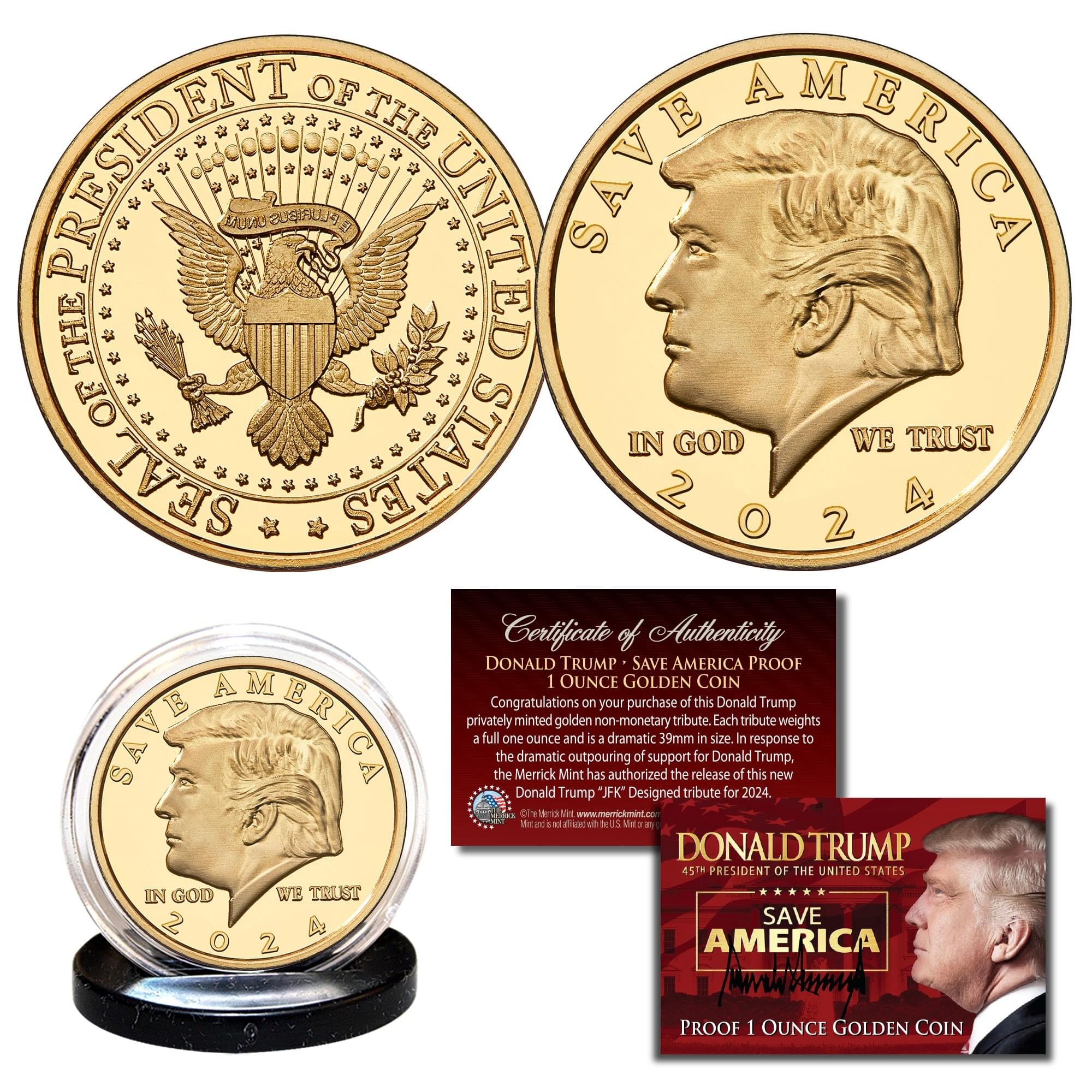 FREE "Donald Trump 2024" Golden Coin!