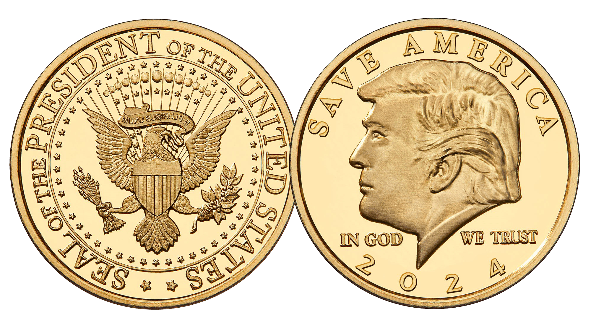 FREE "Donald Trump 2024" Golden Coin!
